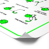 Groen Kat Yoga Poses Poster (Hoek)