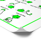 Groen Kat Yoga Poses Poster (Hoek)