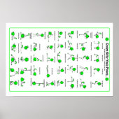 Groen Kat Yoga Poses Poster (Voorkant)