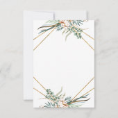 Groen Katoen Boho Glitter Bruiloft RSVP Kaartje (Achterkant)