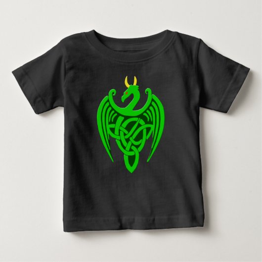 Groen Keltisch dragon Baby T Shirt (Voorkant)