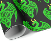 Groen Keltisch Dragon-inpakpapier Cadeaupapier (Rol Hoek)