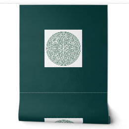 Groen Keltisch Knoop Patroon Effen Vinyl Behang