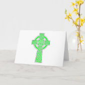 Groen Keltisch kruis Kaart (Gele Bloem)