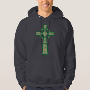 Groen Keltisch Kruis Mannen Hoodie Sweatshirt
