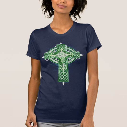 Groen Keltisch kruis t-shirt (Voorkant)