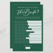 Groen Ken je de bruid goed douche spel (Voorkant / Achterkant)