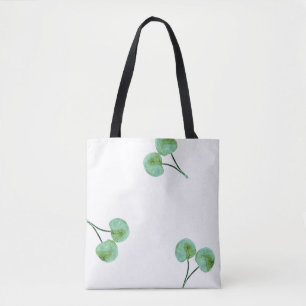 groen kersenpatroon tote bag