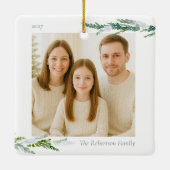Groen Kerst Foto Ornament (Achterkant)