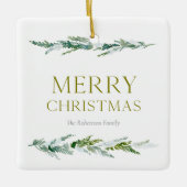 Groen Kerst Foto Ornament (Voorkant)