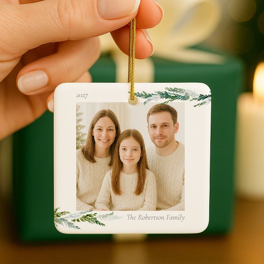 Groen Kerst Foto Ornament