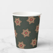  Groen Kerst Holly Keltisch Sterrenpatroon Papieren Bekers (Achterkant)