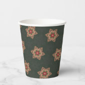  Groen Kerst Holly Keltisch Sterrenpatroon Papieren Bekers (Voorkant)