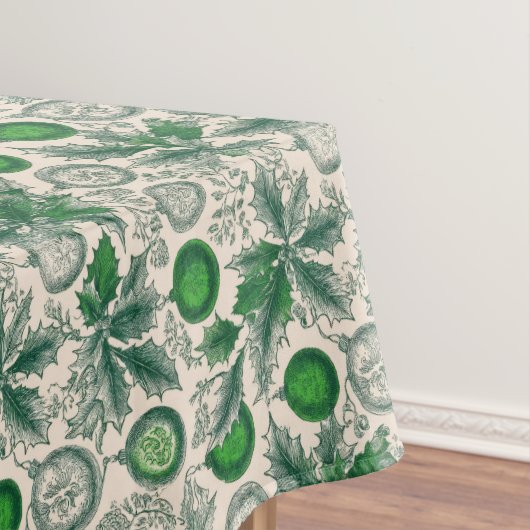 Groen Kerst Holly Tafelkleed (Voorbeeld)