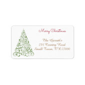 Groen kerstboom - Fancy adres op maat Etiket (Voorkant)