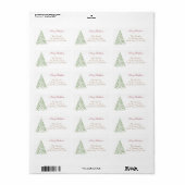 Groen kerstboom - Fancy adres op maat Etiket (Full Sheet)