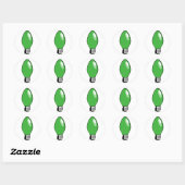 Groen kerstboom licht ronde sticker (Vel)