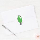 Groen kerstboom licht ronde sticker (Envelop)