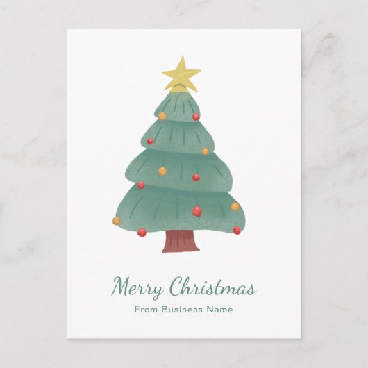 Groen kerstboombedrijf feestdagenkaart (Voorkant)