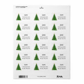 Groen kerstboomlabel etiket (Full Sheet)