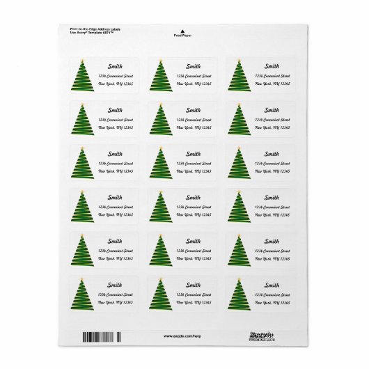 Groen kerstboomlabel etiket (Full Sheet)