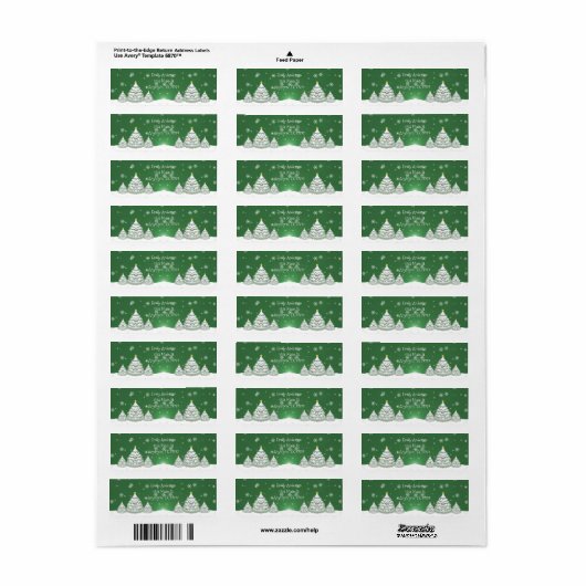 Groen kerstboomlabel etiket (Full Sheet)