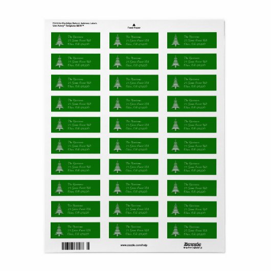 Groen kerstboomlabel etiket (Full Sheet)