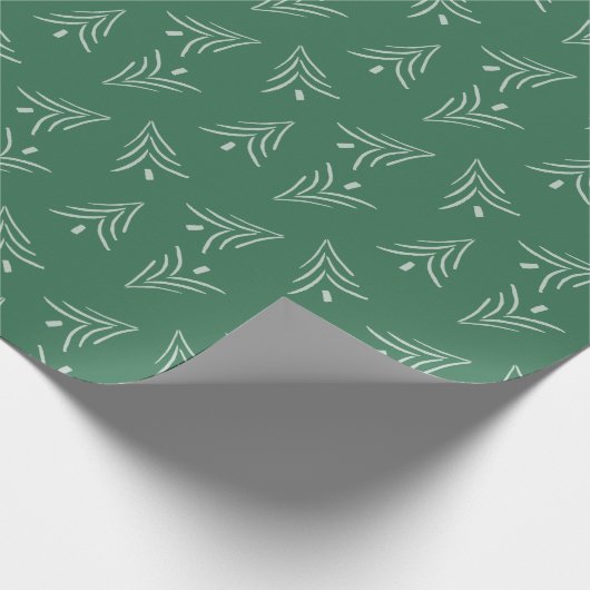 Groen kerstboompapier cadeaupapier (Hoek)