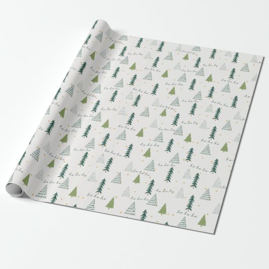 Groen kerstboompapier cadeaupapier (Uitgerold)