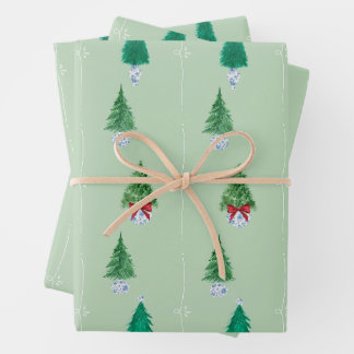 Groen kerstboompapier inpakpapier vel