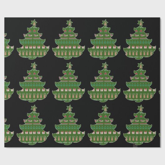 Groen kerstboompapier voor geschenken cadeaupapier (Vlak)