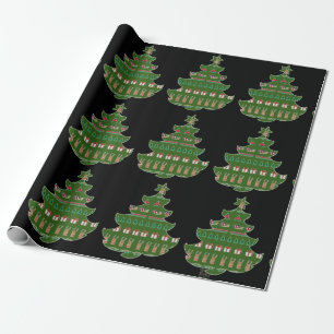 Groen kerstboompapier voor geschenken cadeaupapier