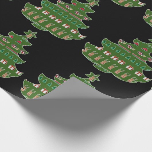 Groen kerstboompapier voor geschenken cadeaupapier (Hoek)