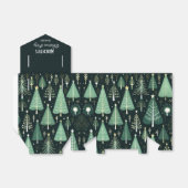Groen Kerstboompatroon  Bedankdoosjes (Uitgevouwen)