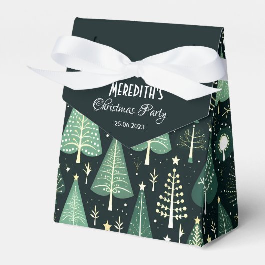 Groen Kerstboompatroon  Bedankdoosjes (Voorkant Zijde)
