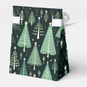 Groen Kerstboompatroon  Bedankdoosjes (Achterkant)