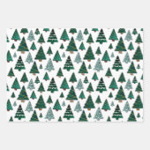 Groen kerstboompatroon inpakpapier vel (Voorkant 2)