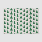 Groen kerstboompatroon op beige faux-textuur tissuepapier (Voorkant)