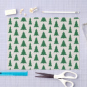Groen kerstboompatroon op beige faux-textuur tissuepapier (Craft)
