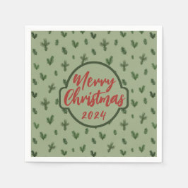  groen kerstboompatroon servet