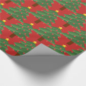 Groen kerstboompatroon Thunder_Cove Cadeaupapier (Hoek)