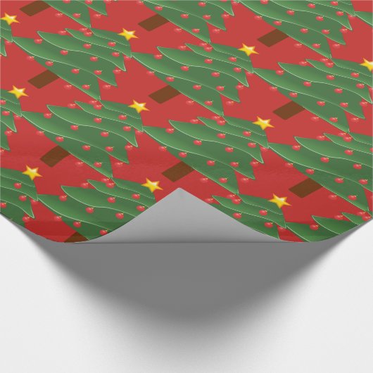 Groen kerstboompatroon Thunder_Cove Cadeaupapier (Hoek)