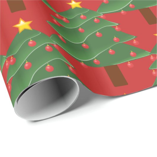 Groen kerstboompatroon Thunder_Cove Cadeaupapier (Rol Hoek)