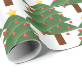 Groen kerstboompatroon Thunder_Cove wit Cadeaupapier (Rol Hoek)