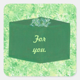 Groen kerstcadeau met strik Stickers