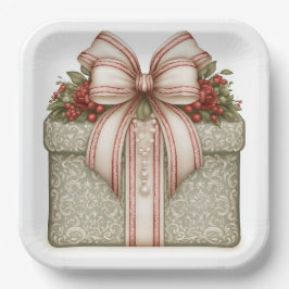 Groen Kerstcadeau Papieren Bordje