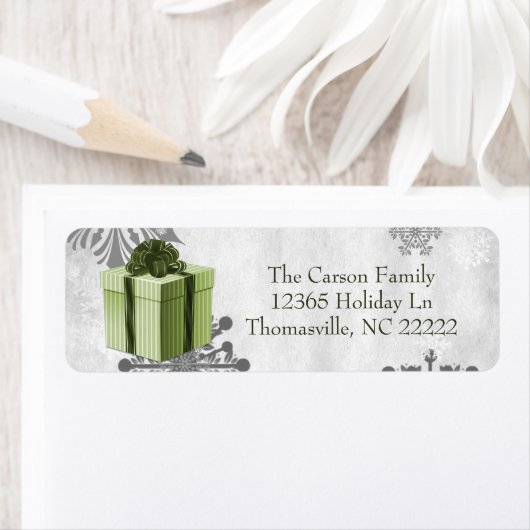 Groen kerstcadeaulabel etiket (Insitu)