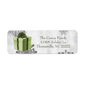 Groen kerstcadeaulabel etiket (Voorkant)