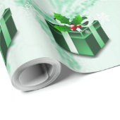 Groen kerstcadeaupapier cadeaupapier (Rol Hoek)