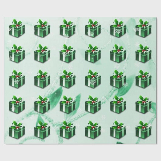 Groen kerstcadeaupapier cadeaupapier (Vlak)